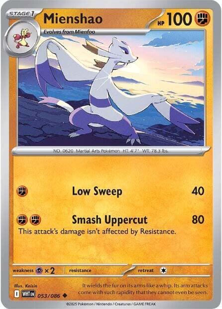 Mienshao 053/086 Reverse Holofoil — White Flare Pokémon card