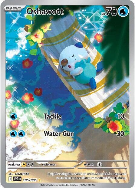 Oshawott 105/086 Holofoil — White Flare Pokémon card