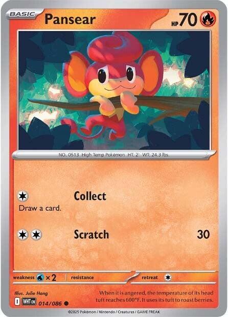 Pansear 014/086 Reverse Holofoil — White Flare Pokémon card