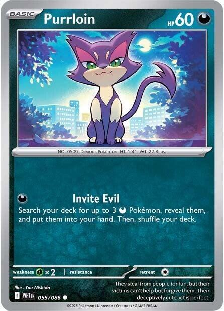 Purrloin 055/086 Reverse Holofoil — White Flare Pokémon card