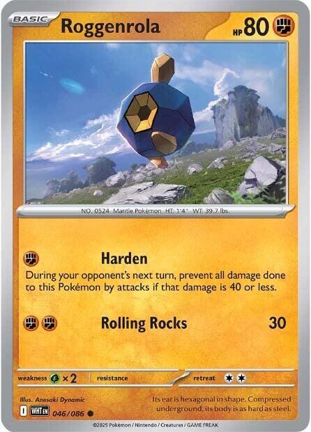 Roggenrola 046/086 — White Flare Pokémon card