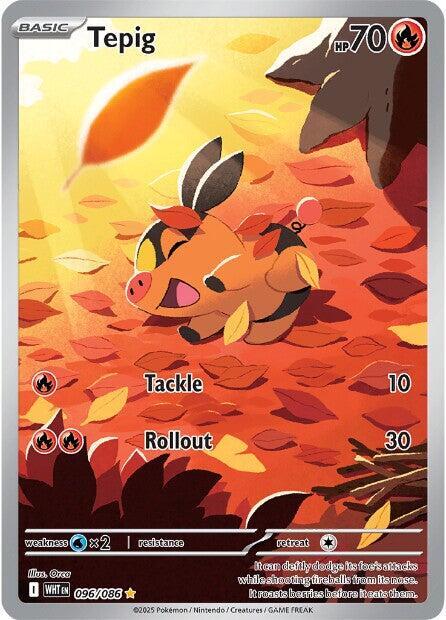 Tepig 096/086 Holofoil — White Flare Pokémon card