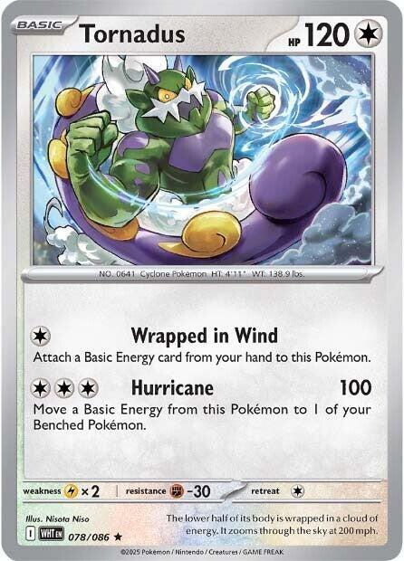 Tornadus 078/086 Reverse Holofoil — White Flare Pokémon card