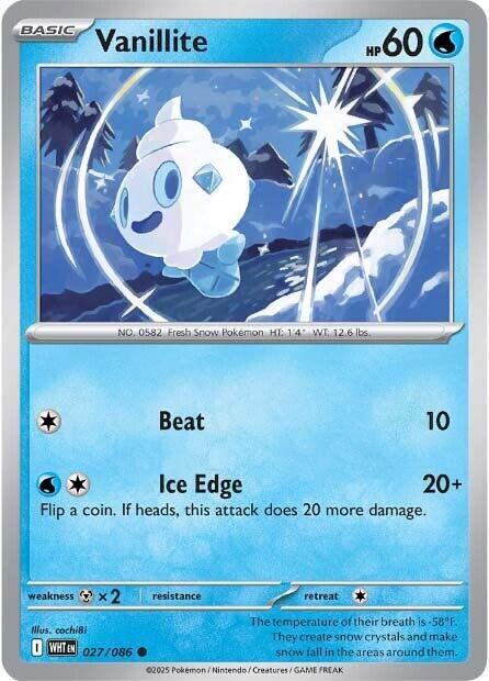 Pokemon - Scarlet & Violet - White Flare - Vanillite - 027/086 - Reverse Holofoil