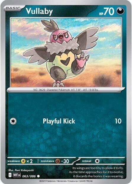 Vullaby 063/086 Reverse Holofoil — White Flare Pokémon card
