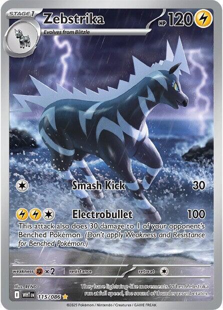 Zebstrika 115/086 Holofoil — White Flare Pokémon card