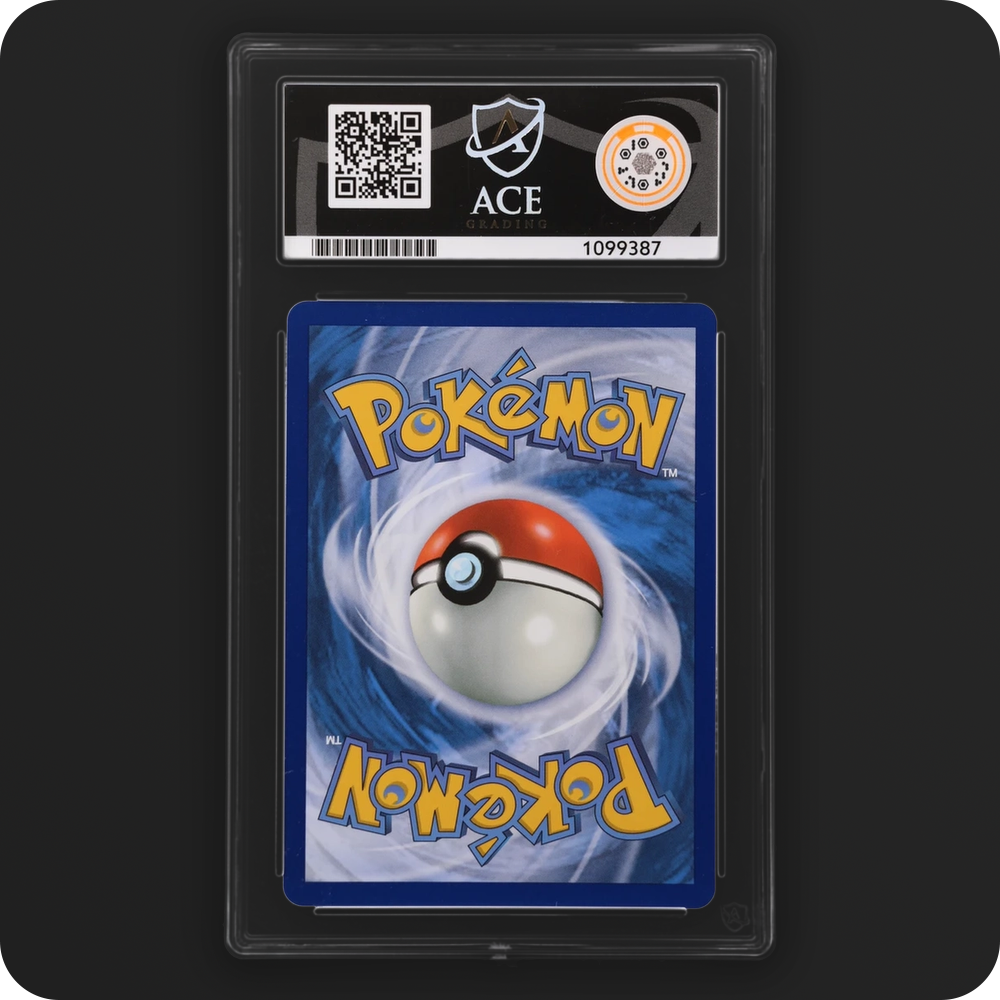Rowlet 090/088 Perfect Order Ace Grading 10, back of the graded slab