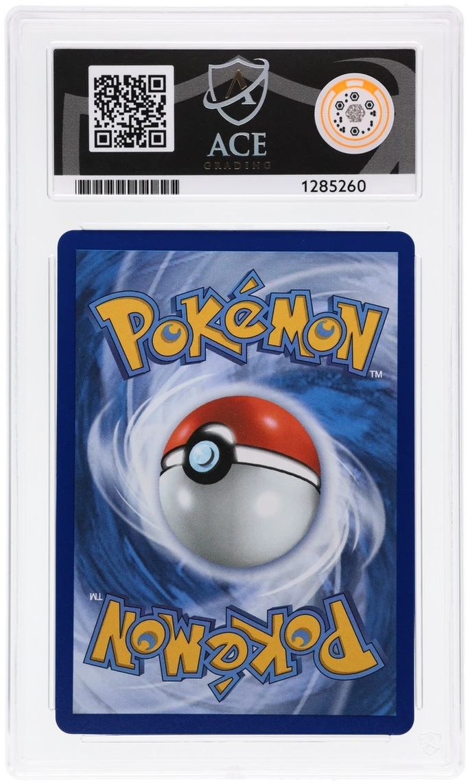 Salazzle 224/217 Ascended Heroes Ace Grading 10, close-up back view of the certified slab