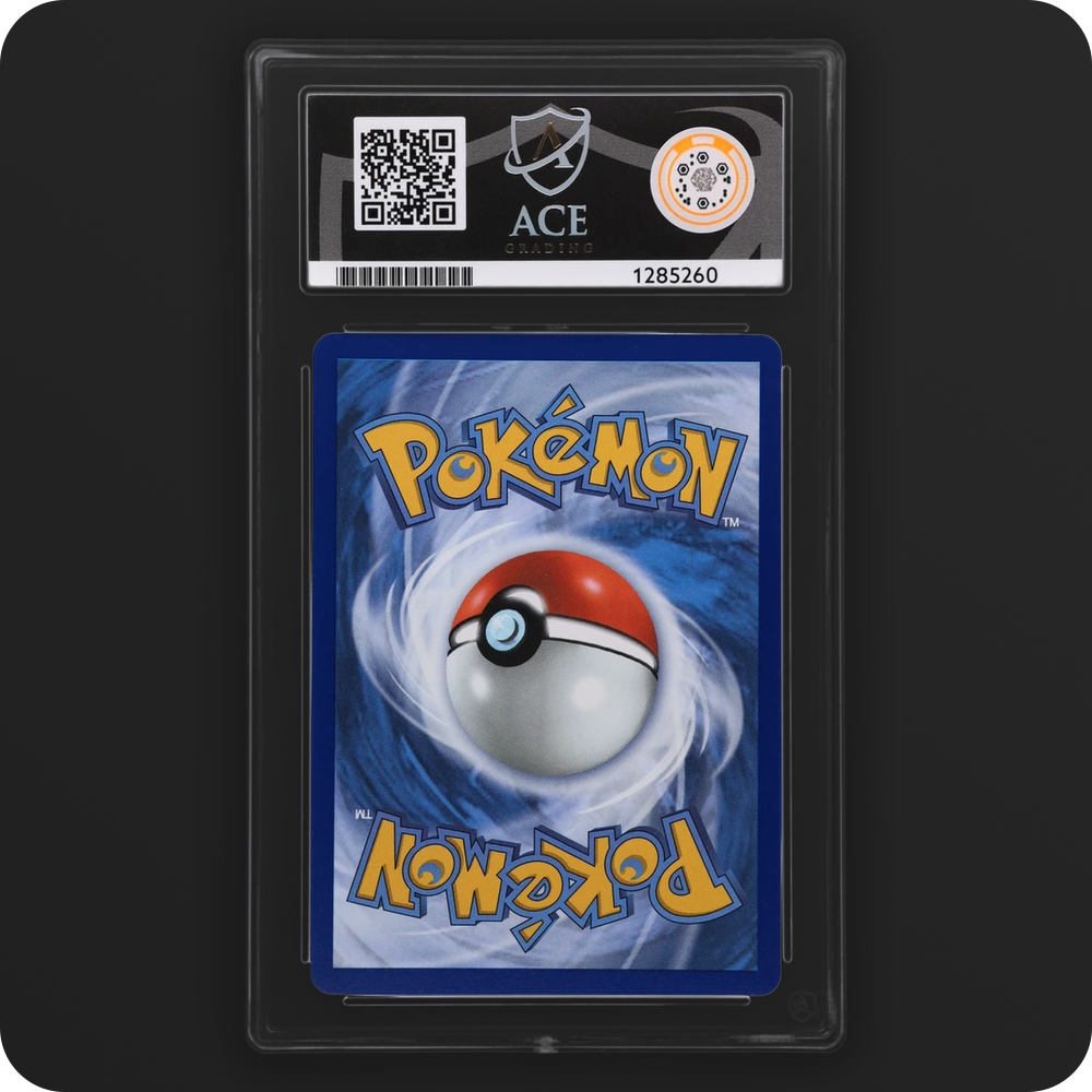 Salazzle 224/217 Ascended Heroes Ace Grading 10, back of the graded slab