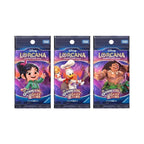 Disney Lorcana Shimmering Skies Japanese booster box, the three pack designs