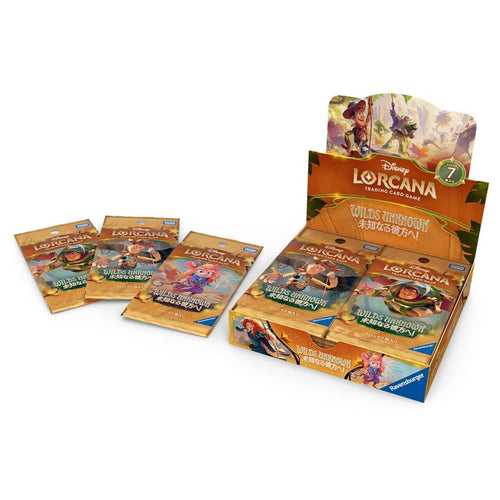 Disney Lorcana Wilds Unknown Japanese booster box, box and packs