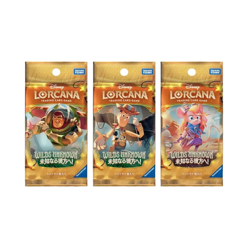 Disney Lorcana Wilds Unknown Japanese booster box, the three pack designs